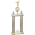 Double Silver Glacier Third Place Volleyball Trophy