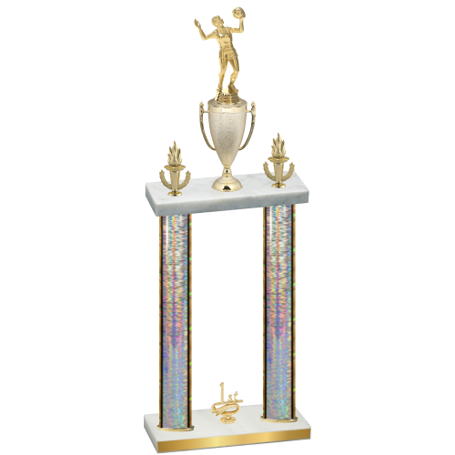 Double Silver Glacier First Place Volleyball Trophy