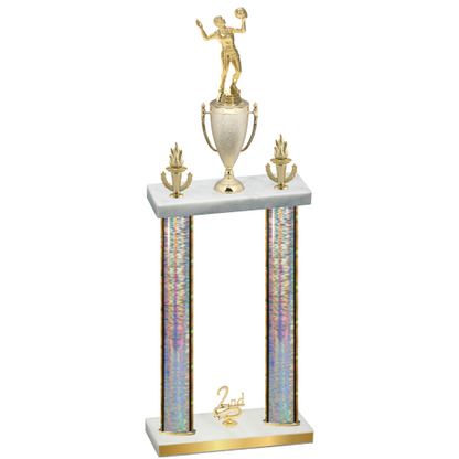Double Silver Glacier Second Place Volleyball Trophy