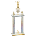 Double Silver Glacier Third Place Volleyball Trophy
