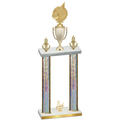 Double Silver Glacier Third Place Volleyball Trophy