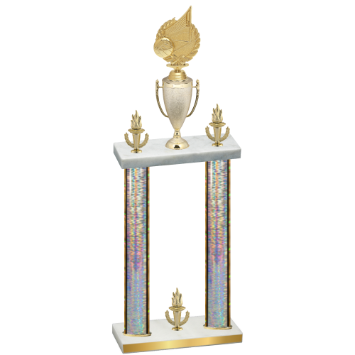 Double Silver Glacier Victory Volleyball Trophy