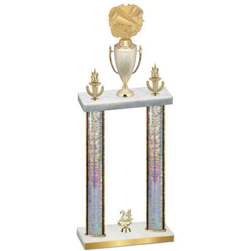 Double Silver Glacier Year Cheerleading Trophy