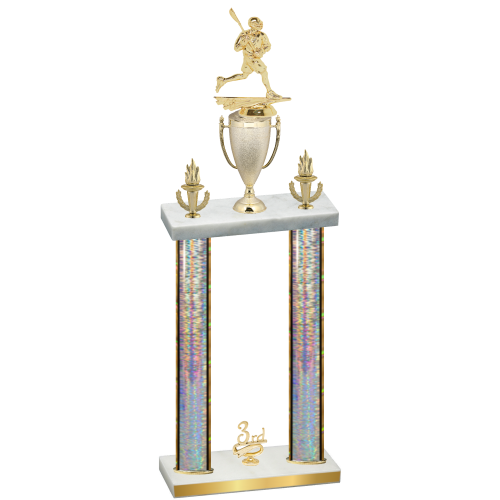 Double Silver Glacier Third Place Lacrosse Trophy