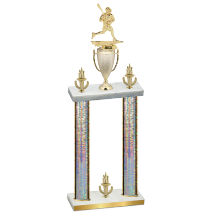 Double Silver Glacier Victory Lacrosse Trophy