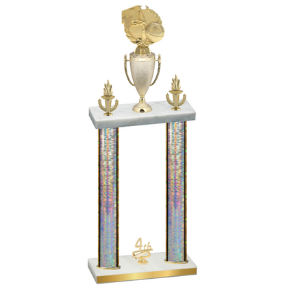 Double Silver Glacier Fourth Place Basketball Trophy