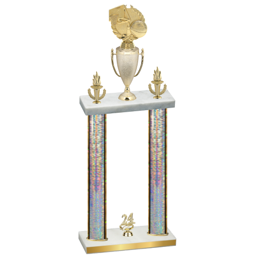 Double Silver Glacier Year Basketball Trophy