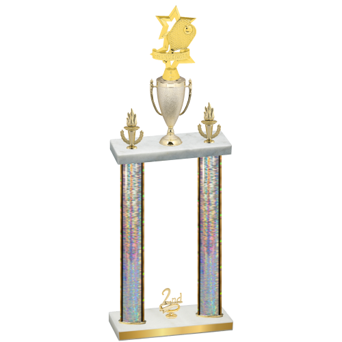 Double Silver Glacier Second Place Pickleball Trophy