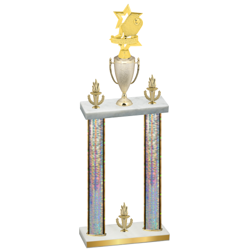 Double Silver Glacier Victory Pickleball Trophy