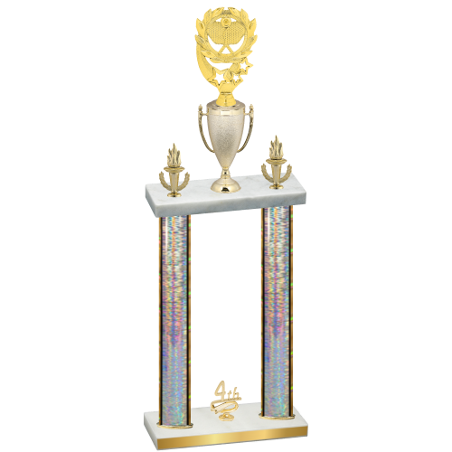 Double Silver Glacier Fourth Place Pickleball Trophy