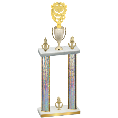 Double Silver Glacier Victory Pickleball Trophy