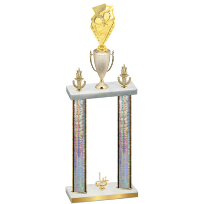 Double Silver Glacier First Place Pickleball Trophy