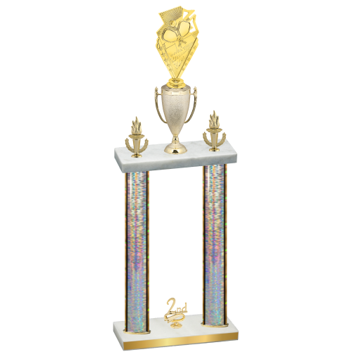 Double Silver Glacier Second Place Pickleball Trophy