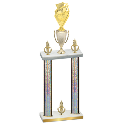 Double Silver Glacier Victory Pickleball Trophy