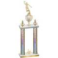 Double Silver Glacier Third Place Basketball Trophy