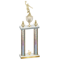 Double Silver Glacier Third Place Basketball Trophy