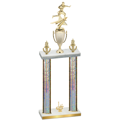 Double Silver Glacier First Place Flag Football Trophy