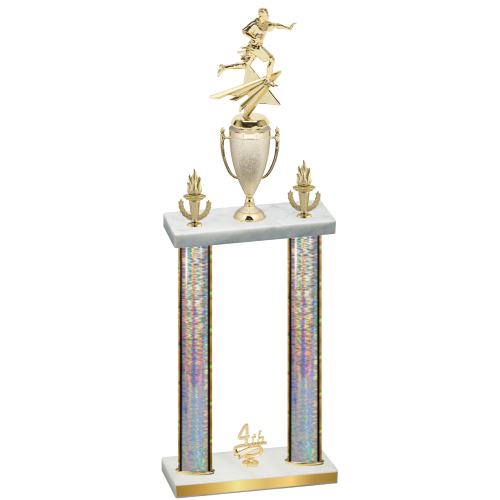 Double Silver Glacier Fourth Place Flag Football Trophy