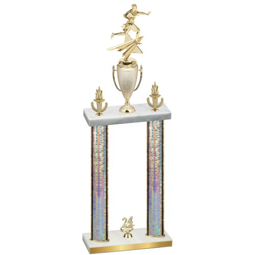 Double Silver Glacier Year Flag Football Trophy
