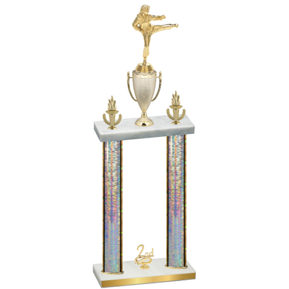 Double Silver Glacier Second Place Karate Trophy