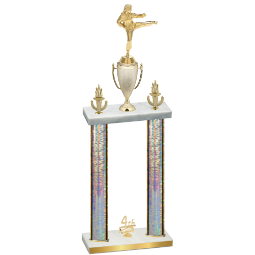 Double Silver Glacier Fourth Place Karate Trophy