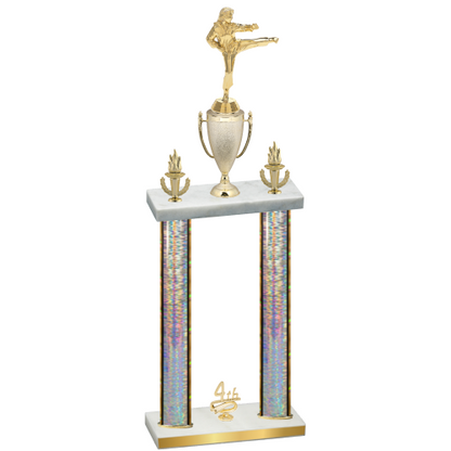 Double Silver Glacier Fourth Place Karate Trophy