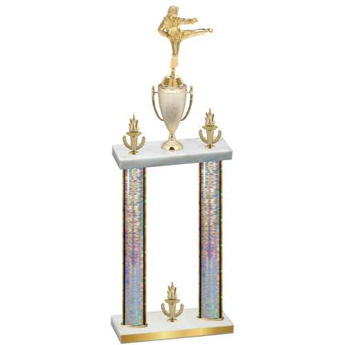 Double Silver Glacier Victory Karate Trophy