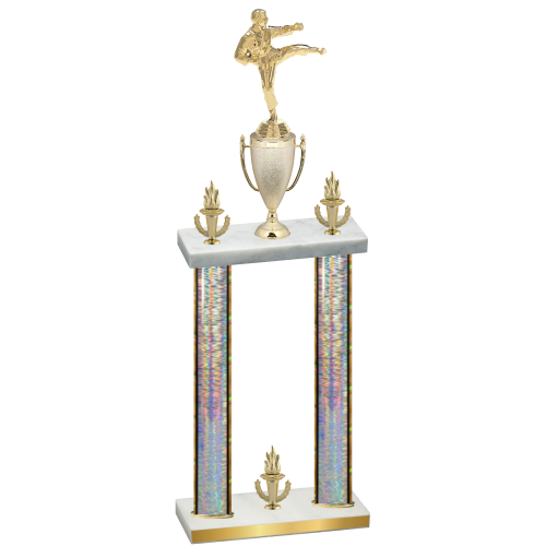 Double Silver Glacier Victory Karate Trophy