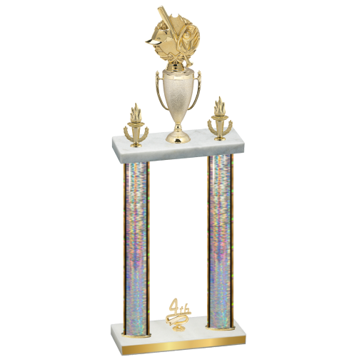 Double Silver Glacier Fourth Place Baseball Trophy