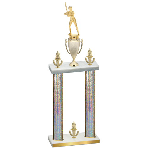 Double Silver Glacier Victory Softball Trophy