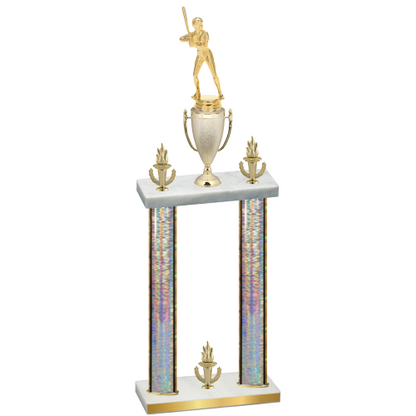 Double Silver Glacier Victory Softball Trophy