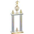 Double Silver Carbon Fiber Victory Soccer Trophy