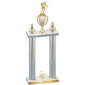 Double Silver Carbon Fiber Second Place Rugby Trophy