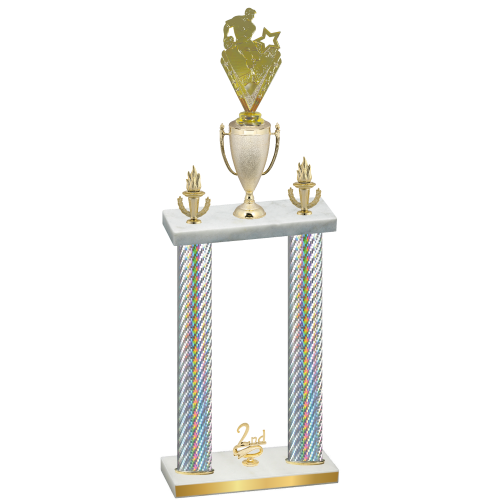 Double Silver Carbon Fiber Second Place Rugby Trophy