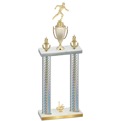 Double Silver Carbon Fiber First Place Running Trophy