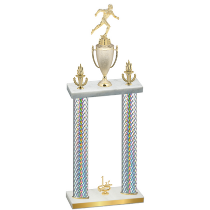 Double Silver Carbon Fiber First Place Running Trophy