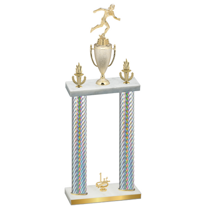 Double Silver Carbon Fiber First Place Running Trophy