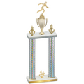 Double Silver Carbon Fiber Fourth Place Running Trophy