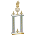 Double Silver Carbon Fiber Victory Football Trophy