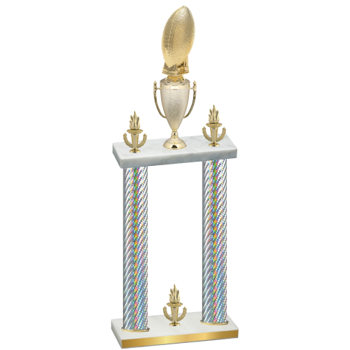 Double Silver Carbon Fiber Victory Football Trophy