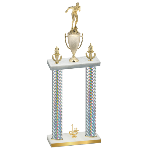 Double Silver Carbon Fiber First Place Swimming Trophy