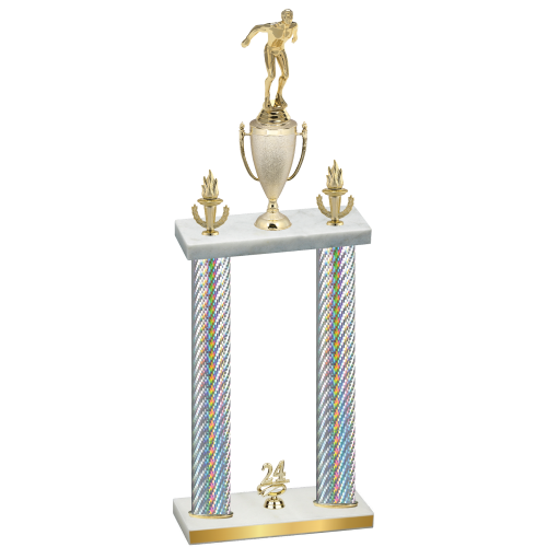 Double Silver Carbon Fiber Year Swimming Trophy