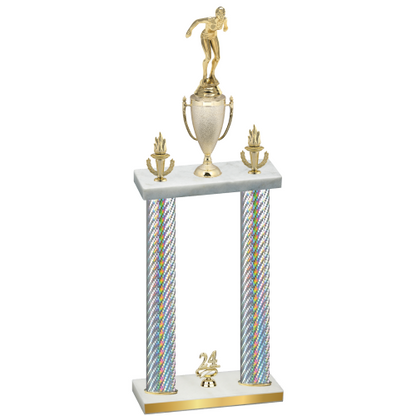 Double Silver Carbon Fiber Year Tennis Trophy