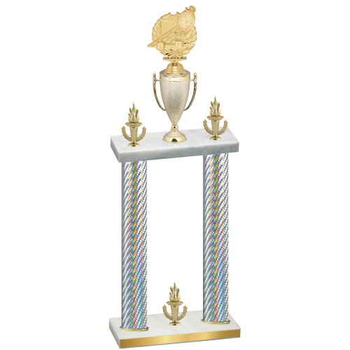 Double Silver Carbon Fiber Victory Swimming Trophy