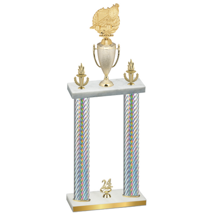 Double Silver Carbon Fiber Year Swimming Trophy