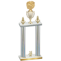 Double Silver Carbon Fiber Year Cheerleading Trophy