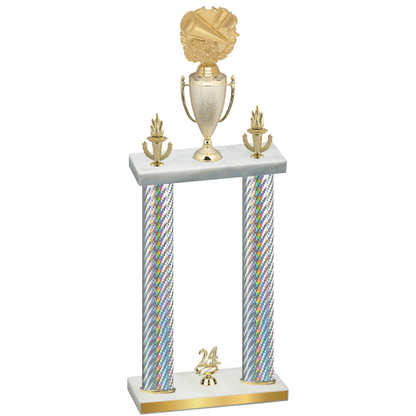 Double Silver Carbon Fiber Year Cheerleading Trophy