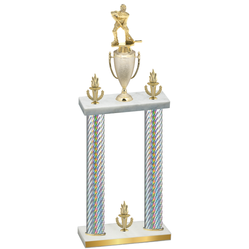 Double Silver Carbon Fiber Victory Hockey Trophy