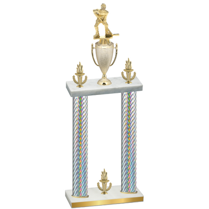Double Silver Carbon Fiber Victory Hockey Trophy