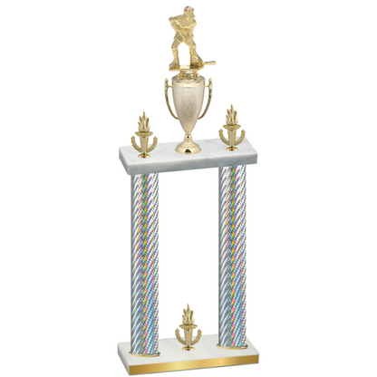 Double Silver Carbon Fiber Victory Hockey Trophy